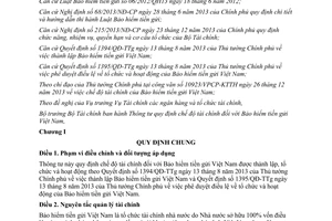 Thông tư 41/2014/TT-BTC chế độ tài chính Bảo hiểm tiền gửi Việt Nam