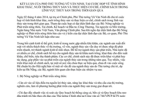 Thông báo 152/TB-VPCP 2014 kết luận khai thác chính sách nuôi trồng thủy sản