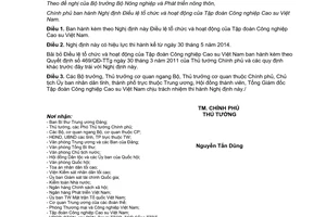 Nghị định 28/2014/NĐ-CP Điều lệ tổ chức hoạt động Tập đoàn Công nghiệp Cao su Việt Nam