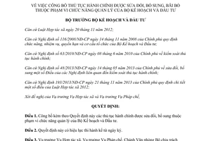 Quyết định 457/QĐ-BKHĐT 2014 thủ tục hành chính sửa đổi bãi bỏ thuộc Bộ Kế hoạch Đầu tư