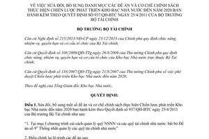 Quyết định 739/QĐ-BTC sửa đổi 937/QĐ-BTC đề án thực hiện Chiến lược phát triển Kho bạc NN 2014