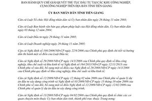 Quyết định 06/2014/QĐ-UBND giải quyết thủ tục đầu đầu tư tại khu cụm công nghiệp Tiền Giang