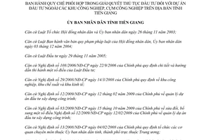 Quyết định 07/2014/QĐ-UBND thủ tục đầu tư ngoài khu công nghiệp cụm công nghiệp Tiền Giang