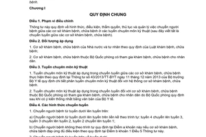 Thông tư 14/2014/TT-BYT việc chuyển tuyến giữa cơ sở khám chữa bệnh