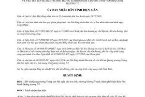 Quyết định 06/2014/QĐ-UBND đổi tên Quảng trường Trung tâm Hội nghị văn hóa Điện Biên