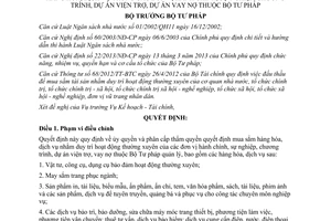 Quyết định 863/QĐ-BTP 2014 ủy quyền phân cấp mua sắm duy trì hoạt động thường xuyên Bộ Tư pháp