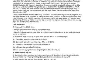 Hướng dẫn liên ngành 335/HDLN-SLĐTBXH-SNN&PTNT 2014 mở lớp quyết toán kinh phí dạy nghề Phú Thọ