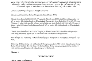 Thông tư 08/2014/TT-BGTVT kết nối tín hiệu đèn giao thông hỗ trợ cảnh giới giao cắt đường bộ đường sắt