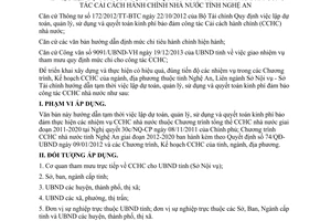 Hướng dẫn 421/HDLN-SNV-STC 2014 lập dự toán sử dụng kinh phí cải cách hành chính Nghệ An