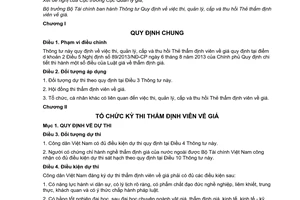 Thông tư 46/2014/TT-BTC thi quản lý cấp thu hồi Thẻ thẩm định viên về giá Bộ Tài chính