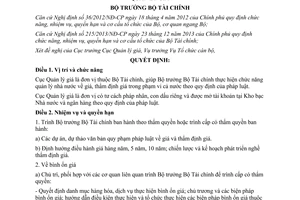 Quyết định 789/QĐ-BTC năm 2014 chức năng cơ cấu Cục Quản lý giá Bộ Tài chính