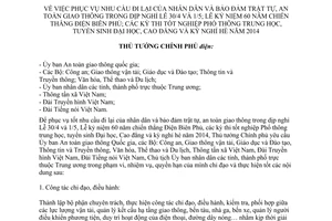 Công điện 482/CĐ-TTg nhu cầu đi lại nhân dân bảo đảm trật tự an toàn giao thông dịp nghỉ Lễ kỳ thi 2014