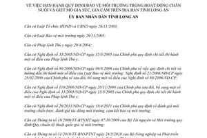 Quyết định 21/2014/QĐ-UBND bảo vệ môi trường chăn nuôi giết mổ gia súc gia cầm Long An