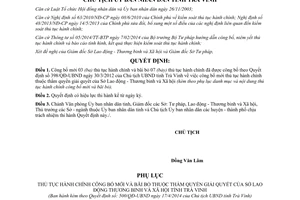 Quyết định 500/QĐ-UBND 2014 thủ tục hành chính mới bãi bỏ Sở Lao động Thương binh Xã hội Trà Vinh