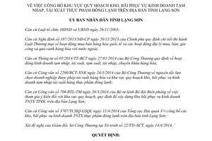 Quyết định 492/QĐ-UBND 2014 quy hoạch kho bãi tạm nhập tái xuất thực phẩm đông lạnh Lạng Sơn