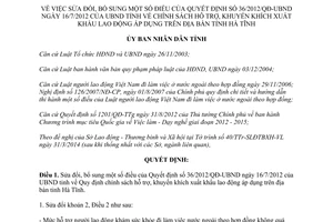 Quyết định 18/2014/QĐ-UBND sửa đổi chính sách hỗ trợ khuyến khích xuất khẩu lao động Hà Tĩnh