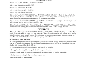 Quyết định 18/2014/QĐ-UBND thực hiện Nghị quyết 107/2013/NQ-HĐND Vĩnh Phúc