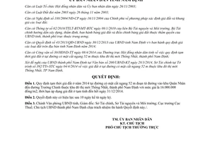 Quyết định 11/2014/QĐ-UBND quy định tạm thời giá đất ở Khu đô thị Thống Nhất Nam Định