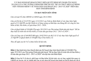 Quyết định 1173/QĐ-UBND năm 2014 tiến tới bảo hiểm y tế toàn dân Bình Định