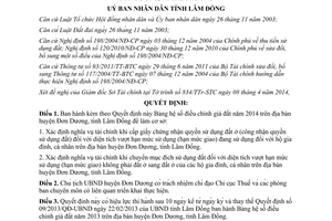 Quyết định 13/2014/QĐ-UBND Bảng hệ số điều chỉnh giá đất huyện Đơn Dương Lâm Đồng