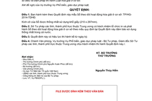 Quyết định 889/QĐ-BTP năm 2014 mẫu Sổ theo dõi hoạt động hòa giải ở cơ sở