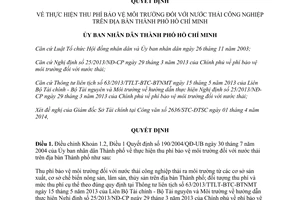 Quyết định 15/2014/QĐ-UBND thu phí bảo vệ môi trường đối với nước thải công nghiệp Hồ Chí Minh
