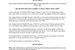 Quyết định 802/QĐ-BNN-TCTL 2014 chương trình thực hiện Tái cơ cấu ngành Thủy lợi