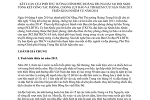 Thông báo 171/TB-VPCP kết luận Tổng kết phòng chống lụt bão tìm kiếm cứu nạn 2013 nhiệm vụ 2014