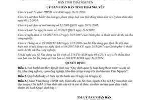 Quyết định 10/2014/QĐ-UBND quản lý hoạt động thoát nước đô thị Thái Nguyên