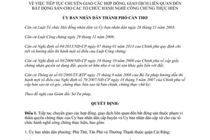 Quyết định 05/2014/QĐ-UBND chuyển hợp đồng giao dịch bất động sản cho tổ chức công chứng Cần Thơ