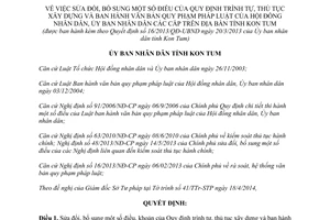 Quyết định 26/2014/QĐ-UBND sửa đổi thủ tục xây dựng ban hành văn bản Kon Tum