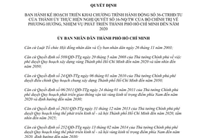 Quyết định 1999/QĐ-UBND năm 2014 Kế hoạch phương hướng nhiệm vụ phát triển Hồ Chí Minh đến 2020