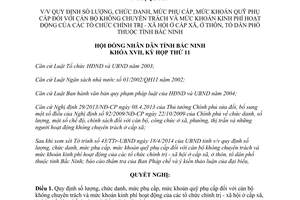 Nghị quyết 120/2014/NQ-HĐND17 mức phụ cấp cán bộ không chuyên trách Bắc Ninh