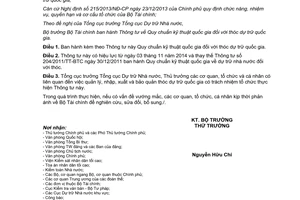 Thông tư 53/2014/TT-BTC Quy chuẩn kỹ thuật quốc gia đối với thóc dự trữ quốc gia