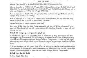 Thông tư 52/2014/TT-BTC mức thu nộp quản lý phí cấp giấy chứng nhận dịch vụ quan trắc môi trường