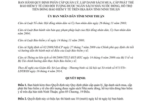 Quyết định 32/2014/QĐ-UBND quản lý lập danh sách cấp thẻ bảo hiểm y tế ngân sách Nhà nước Ninh Thuận