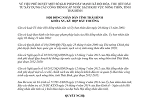 Nghị quyết 06/2014/NQ-HĐND duyệt giải pháp xã hội hóa thu hút đầu tư cấp nước sạch nông thôn Thái Bình