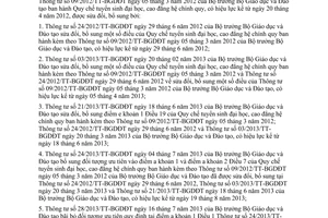 Văn bản hợp nhất 12/VBHN-BGDĐT 2014 hợp nhất Quy chế tuyển sinh đại học cao đẳng hệ chính quy