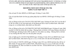 Nghị quyết 05/2014/NQ-HĐND sửa đổi 26/2012/NQ-HÐND giá dịch vụ khám chữa bệnh Quảng Trị