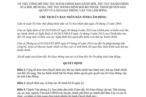 Quyết định 820/QĐ-UBND năm 2014 thủ tục hành chính mới sửa đổi thuộc Sở Giao thông vận tải Lâm Đồng