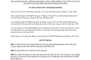 Quyết định 1054/QĐ-UBND 2014 Chiến lược công tác dân tộc đến 2020 Khánh Hòa