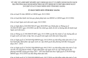 Quyết định 222/2014/QĐ-UBND sửa đổi 52/2007/QĐ-UBND điều hành ngân sách địa phương Bắc Giang