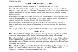 Quyết định 06/2014/QĐ-UBND phối hợp công khai thủ tục hành chính thuộc các cấp chính quyền Lạng Sơn