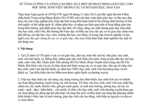 Chỉ thị 1537/CT-BGDĐT 2014 nâng cao hiệu quả hoạt động giáo dục cho học sinh sinh viên