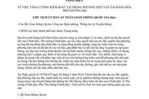 Công điện 05/CĐ-UBATGTQG 2014 tăng cường kiểm soát tải trọng phương tiện vận tải hàng hóa đường bộ