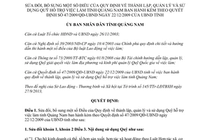 Quyết định 10/2014/QĐ-UBND sửa đổi 47/2009/QĐ-UBND Quỹ hỗ trợ việc làm Quảng Nam