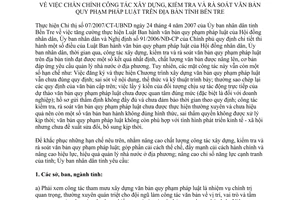 Chỉ thị 02/2014/CT-UBND chấn chỉnh công tác xây dựng kiểm tra rà soát văn bản quy phạm pháp luật Bến Tre