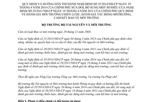 Thông tư 22/2014/TT-BTNMT hướng dẫn 35/2014/NĐ-CP đánh giá tác động cam kết bảo vệ môi trường