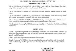 Quyết định 1021/QĐ-BTP 2014 thủ tục hành chính lĩnh vực giáo dục pháp luật thuộc Bộ Tư pháp