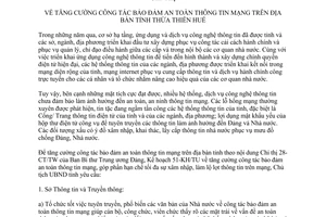 Chỉ thị 17/CT-UBND 2014 công tác bảo đảm an toàn thông tin mạng tỉnh Thừa Thiên Huế